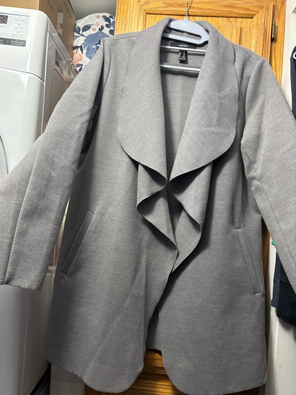 Forever 21 Grey Draped Trench Coat